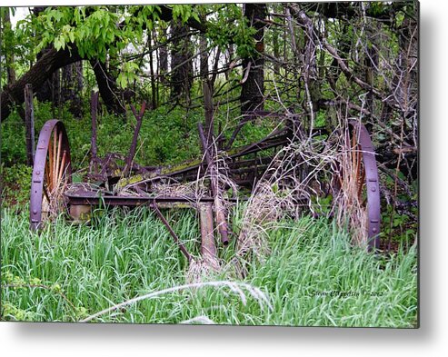 Farm Metal Print featuring the photograph Retired Rake by Steven Clipperton