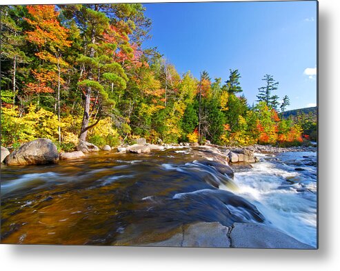 Fall Color Metal Print featuring the photograph River View N.H. by Michael Hubley