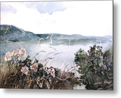 Watercolor Paining Metal Print featuring the painting River View by Pamela Lee