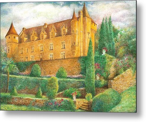 Enchantment Metal Print featuring the painting Romantic French Chateau by Judith Cheng