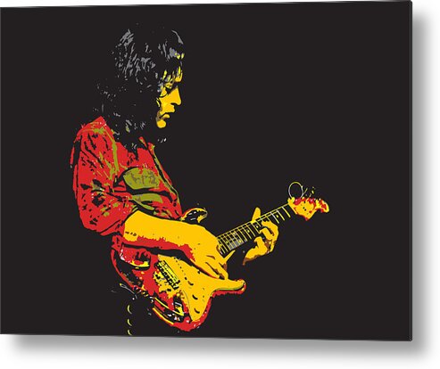 Rory Gallagher Print Metal Print featuring the digital art Rory Gallagher by Viv Griffiths