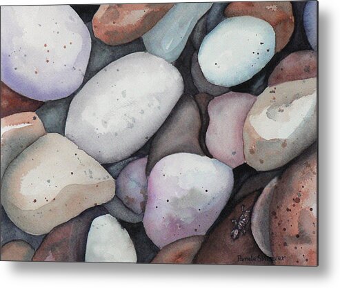 Safe Metal Print featuring the painting Safe Amongst the Stones by Pamela Shearer
