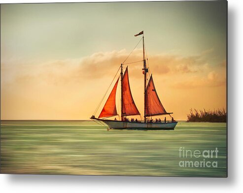Sailing Metal Print featuring the photograph Sailing Into The Sun by Hannes Cmarits