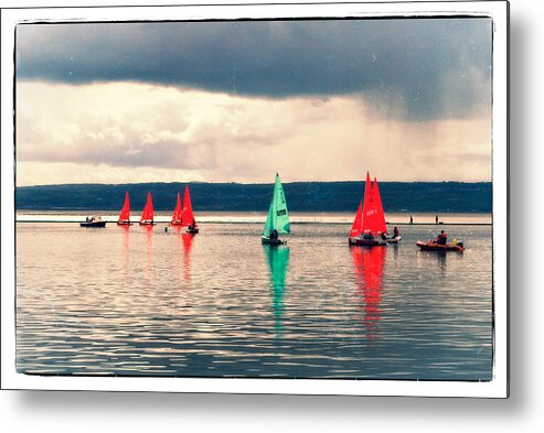 Sailboat Metal Print featuring the photograph Sailing on Marine Lake a Reflection by Spikey Mouse Photography