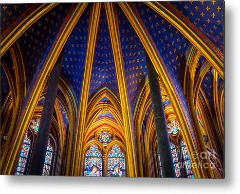 Catholic Metal Print featuring the photograph Saint Chapelle Ceiling by Inge Johnsson