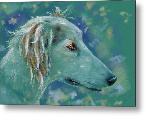 Saluki Metal Print featuring the painting Saluki Dog Painting by Michelle Wrighton
