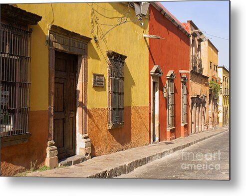 San Miguel De Allende Metal Print featuring the photograph San Miguel Street Mexico by John Mitchell