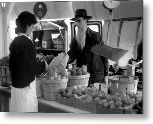 Photograph Metal Print featuring the photograph Saturday Morning on the Farmers Market by Suzanne Gaff