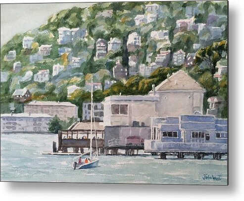 San Francisco Metal Print featuring the painting Scoma's Sausalito by John West