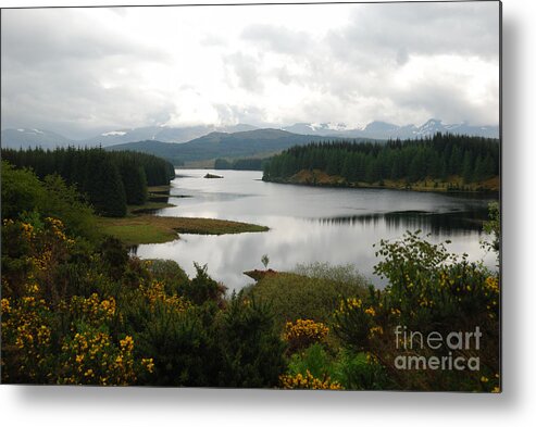 Loch Scotland Scottish Wild Heather Landscape Metal Print featuring the photograph Scottish Loch by Richard Gibb