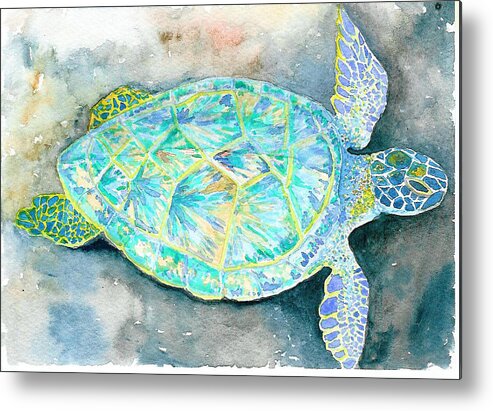 Sea Turtle Metal Print featuring the painting Sea Turtle II by Anne Marie Brown