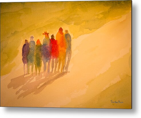 Watercolor Metal Print featuring the painting Seekers I by Terry Ann Morris