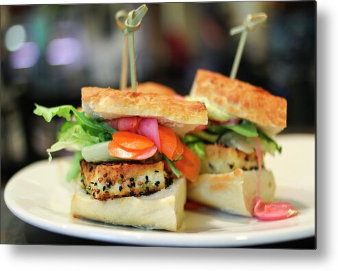 Wasabi Metal Print featuring the photograph Sesame Tofu Sliders by Thanks For Taking Your Time To Look. Sher Yip