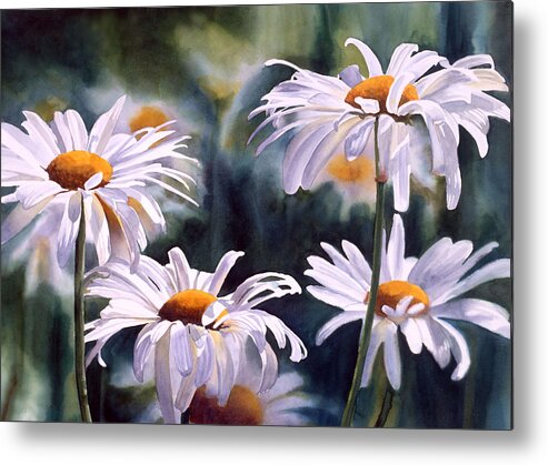 Daisy Watercolor Metal Print featuring the painting Shasta Parade by Sharon Freeman