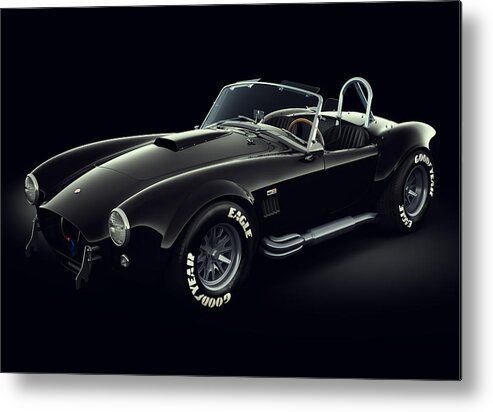 Transportation Metal Print featuring the digital art Shelby Cobra 427 - Ghost by Marc Orphanos