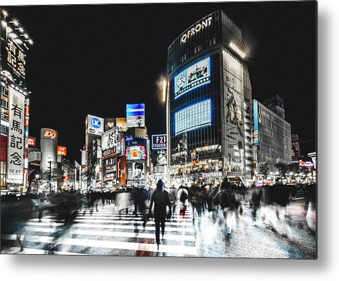 Tokyo Metal Print featuring the photograph Shibuya Crossing by Carmine Chiriac??