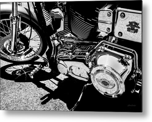 Motorcycles Metal Print featuring the photograph Shines On - 100th Anniversary Harley Davidson by Steven Milner