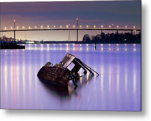 River Clyde Metal Print featuring the photograph Ship wreck by Grant Glendinning