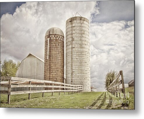 Silo Metal Print featuring the photograph Side by Silo by Diane Enright