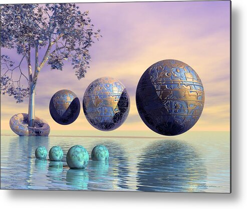 Fantasy Metal Print featuring the digital art Fantasy art - Silent seven by Sipo Liimatainen