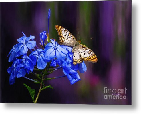 Butterfly Metal Print featuring the digital art Silver and Gold by Lois Bryan