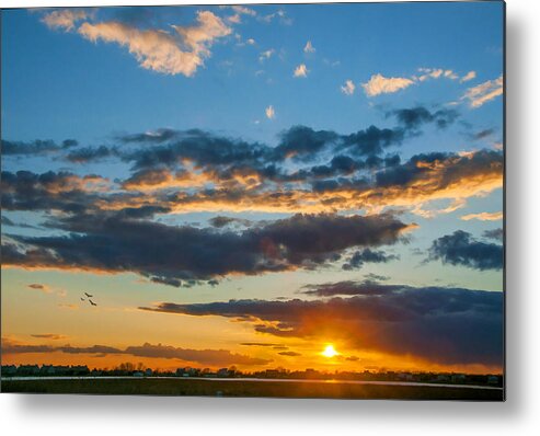 Sunset Metal Print featuring the photograph Simple Sunset by Cathy Kovarik