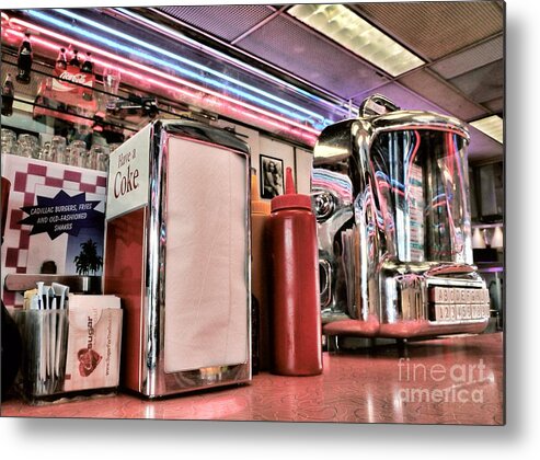 Diner Metal Print featuring the photograph Sitting At The Counter by Peggy Hughes