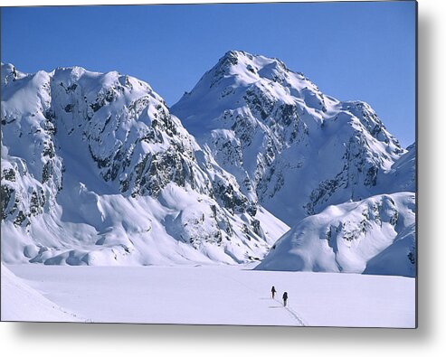 Feb0514 Metal Print featuring the photograph Skiers Cross Frozen Lake Harris by Colin Monteath