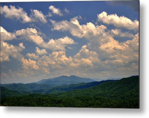 Mountains Metal Print featuring the photograph Smoky Peaks and Sky by George Taylor