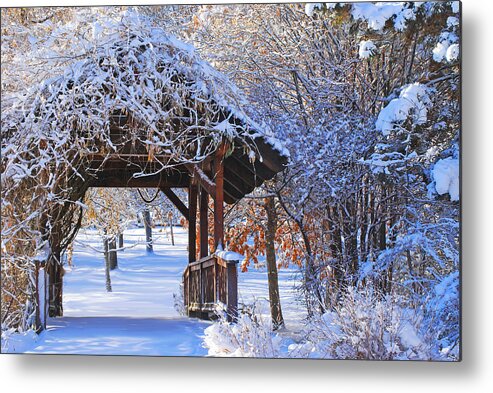 Snow Metal Print featuring the photograph Snow on the Bridge RSR by Janis Knight