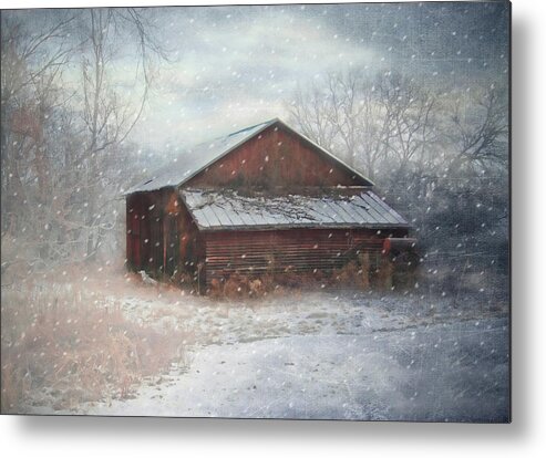 Barn Metal Print featuring the photograph Snowland by Mary Timman