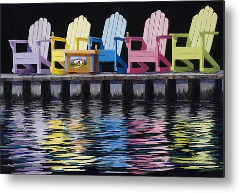 Adirondack Chair Metal Print featuring the painting Sol by Mary Giacomini