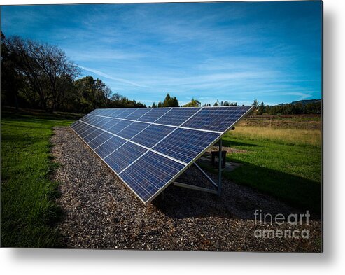 Solar Panels Metal Print featuring the photograph Solar Panels Mendocino County by Blake Webster