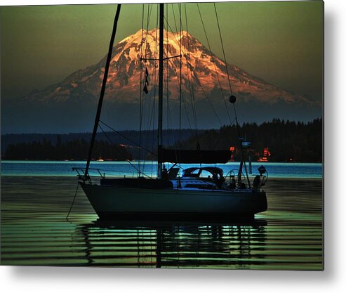 Puget Sound Metal Print featuring the photograph Soundly Anchored by Benjamin Yeager