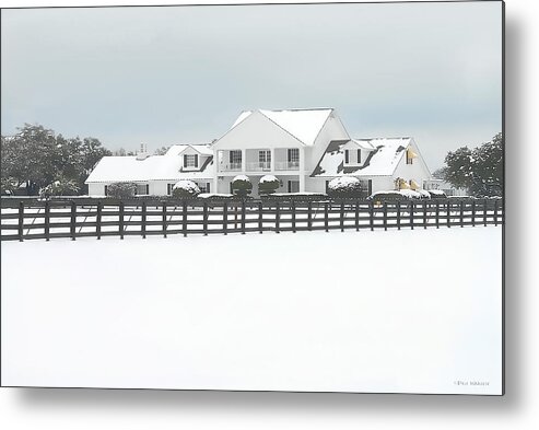 Southfork Ranch Metal Print featuring the photograph Snow Covered Southfork Ranch  by Dyle  Warren