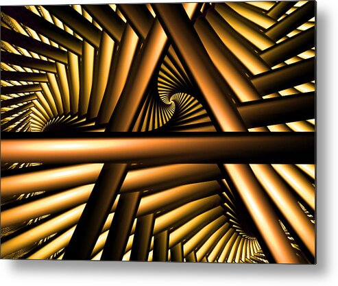 Abstract Digital Art Metal Print featuring the digital art Spiral Stairways by Ester McGuire