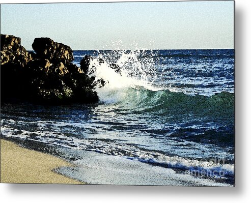Ocean Metal Print featuring the photograph Splashing Wave by Janis Lee Colon