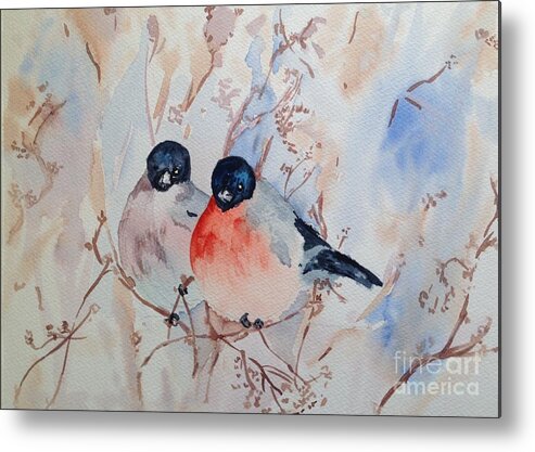 Birds Metal Print featuring the painting Spouse by Lidia Essen