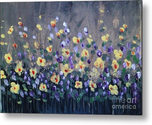 Yellow Flowers Metal Print featuring the painting Spring Flowers 2 by Trilby Cole