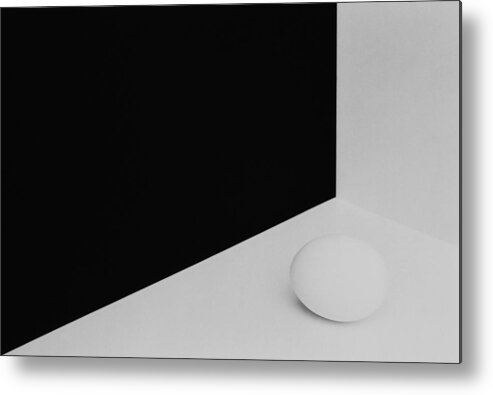 Abstract Metal Print featuring the photograph Still Life With Egg 3 by Peter Hrabinsky