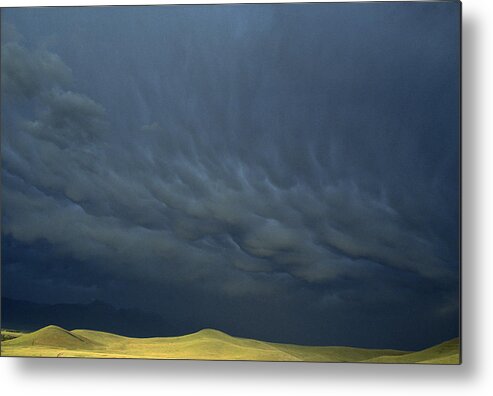 Feb0514 Metal Print featuring the photograph Storm Clouds Over Grasslands Np Canada by Gerry Ellis