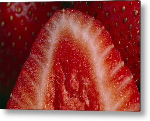 Cross Section Metal Print featuring the photograph Strawberry by Robert J. Erwin