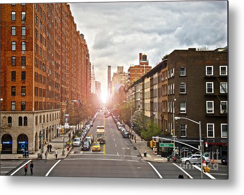 Apartments Metal Print featuring the photograph Street as seen from the High Line park by Amy Cicconi