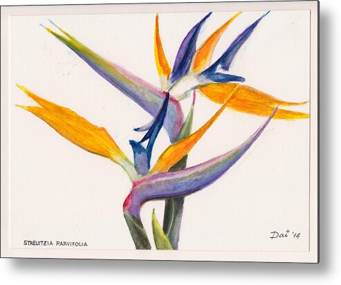 Floral Metal Print featuring the painting Strelitzia Flowers by Dai Wynn