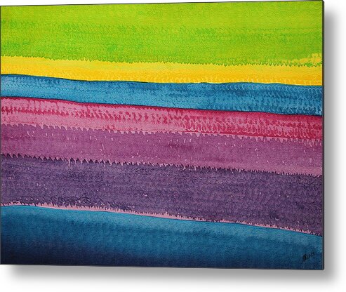 Color Metal Print featuring the painting Stripes original painting by Sol Luckman