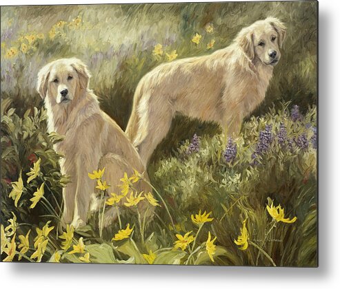 Dog Metal Print featuring the painting Summer Day by Lucie Bilodeau