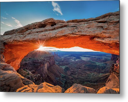 Canyonlands Metal Print featuring the photograph Sunrise At Mesa Arch by Michael Zheng