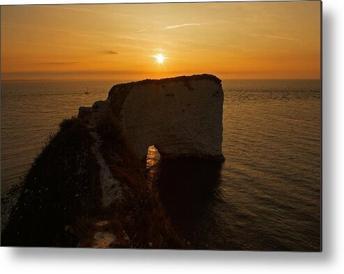 Old Harry Metal Print featuring the photograph Sunrise Old Harry Rocks by Ian Middleton