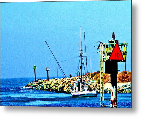 Commercial Fishing Prints Metal Print featuring the photograph Sunset Fishing by Joseph Coulombe