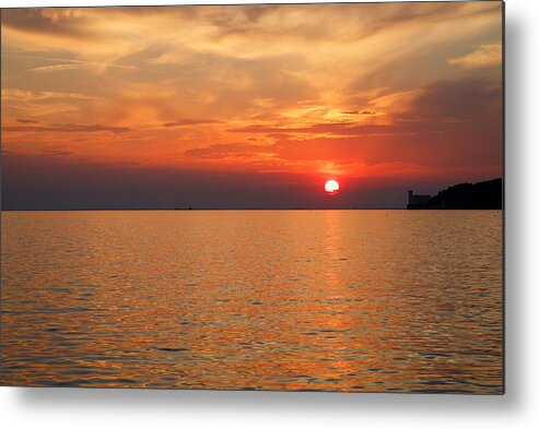 Trieste Metal Print featuring the photograph Sunset over Trieste Bay by Ian Middleton